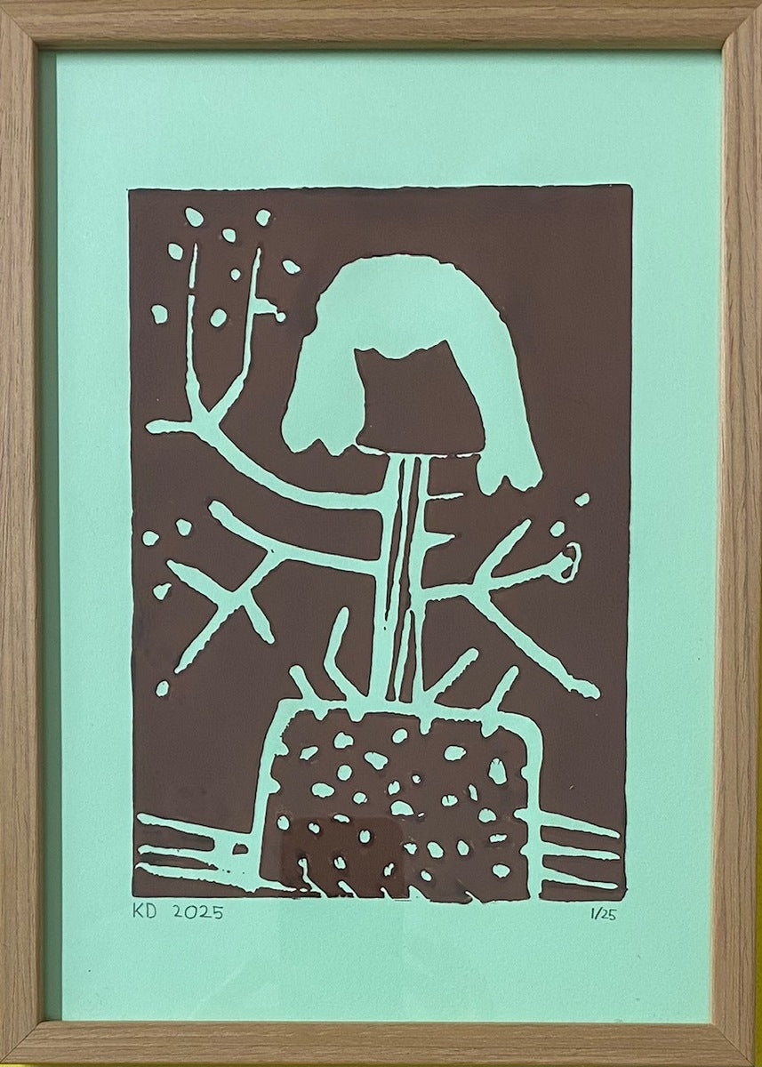 'Vinter blomst' brown & light green