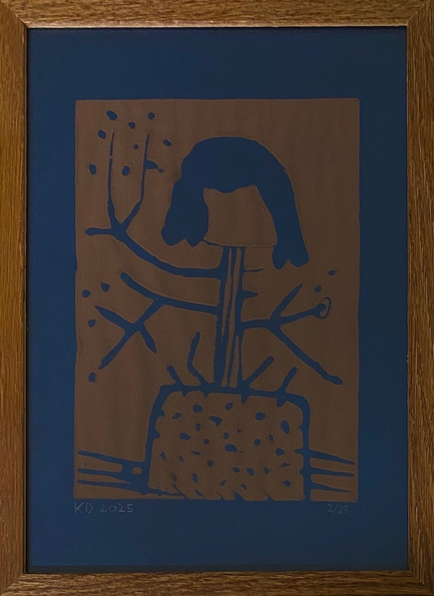 'Vinter blomst' brown & navy