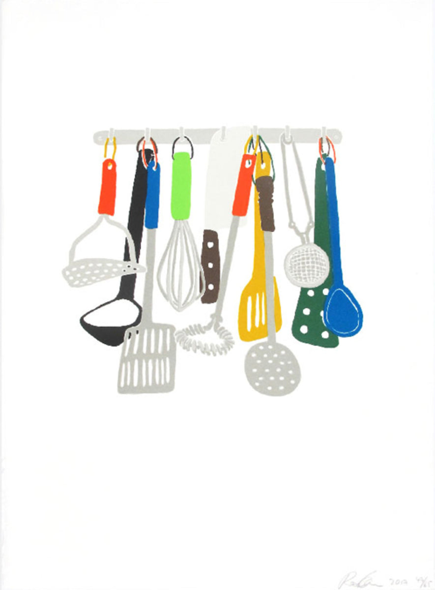 Kitchen Utensils with Black Ladle