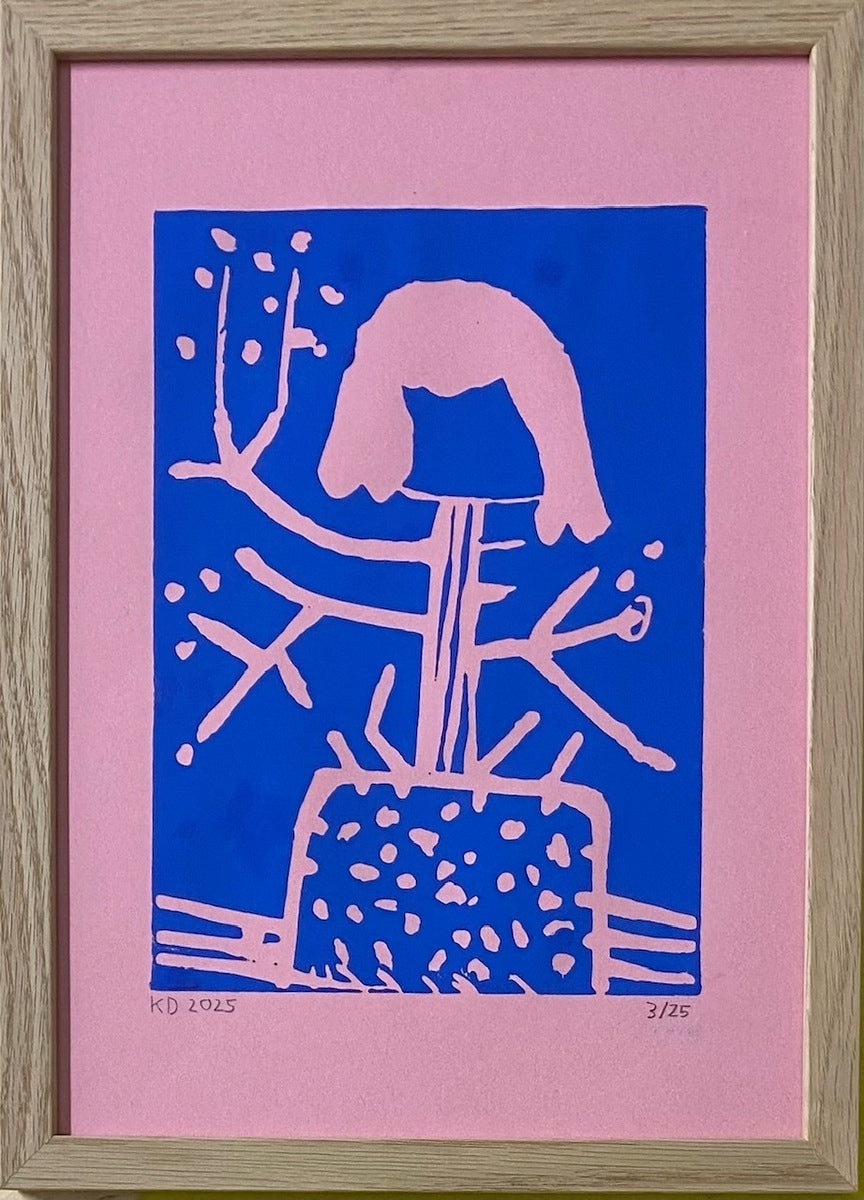 'Vinter blomst' blue & pink