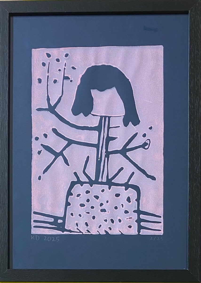 'Vinter blomst' pink & navy